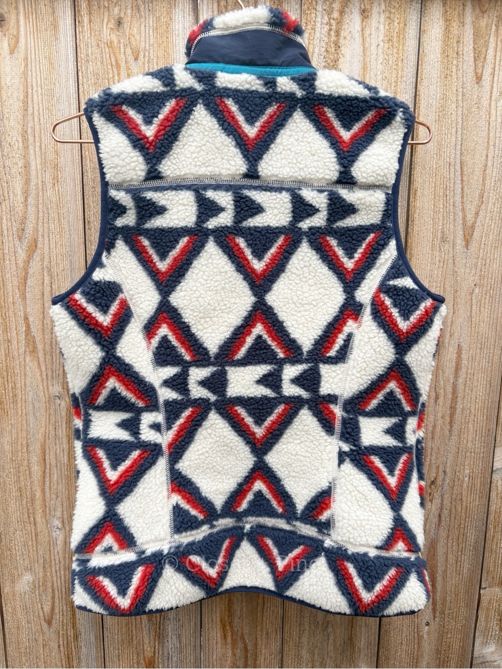 Patagonia Classic Retro-X Fleece Vest Size Small Brass Hawk Smolder Blue Sherpa‎ - Picture 5 of 14